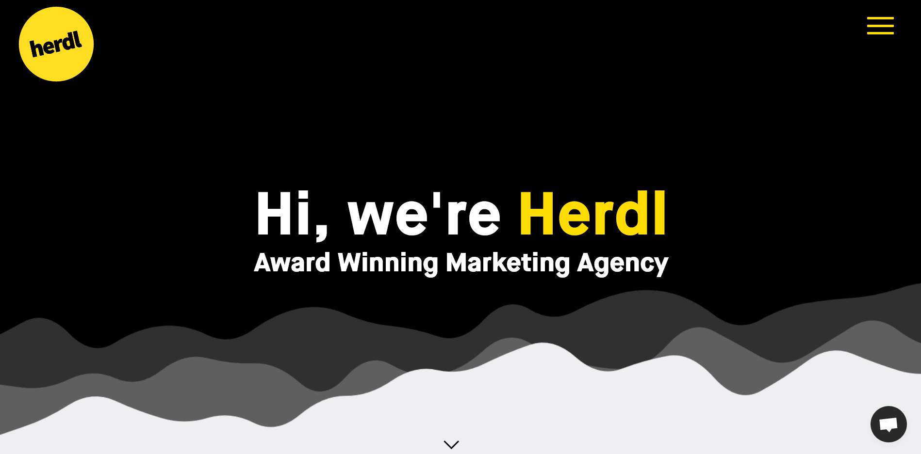 Herdl's website homepage, another example of a great web design and web development agency. Herdl's website homepage, another example of a great web design and web development agency.