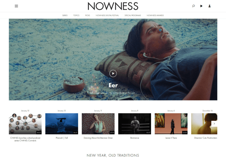 Showing off a large background video with a play button on their channel.